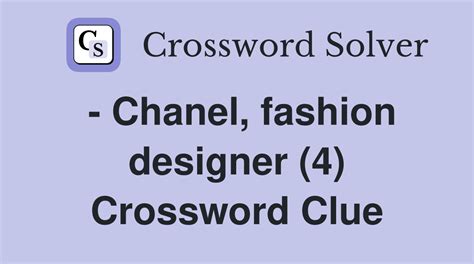 designer chanel crossword puzzle